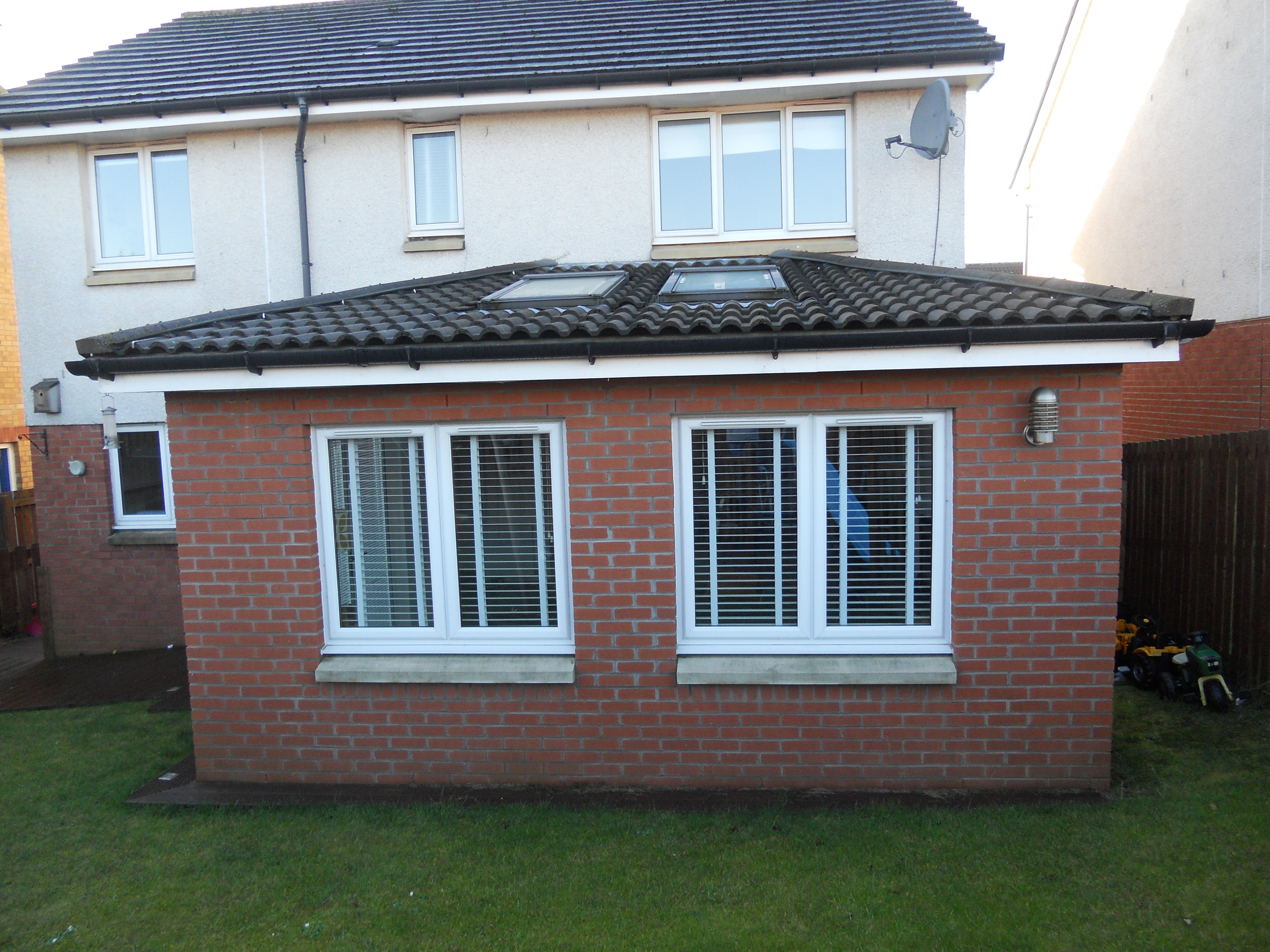 Single story extension with open planned living space